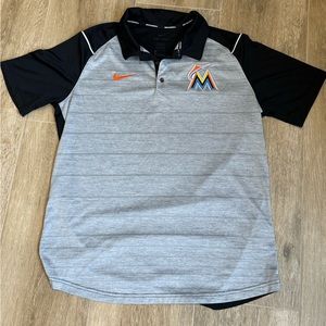 Nike Baseball Men’s Large Miami Marlins Polo Shirt Team Official
